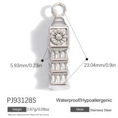 Silver color enamel hot sale element stainless steel charm DIY jewelry accessory