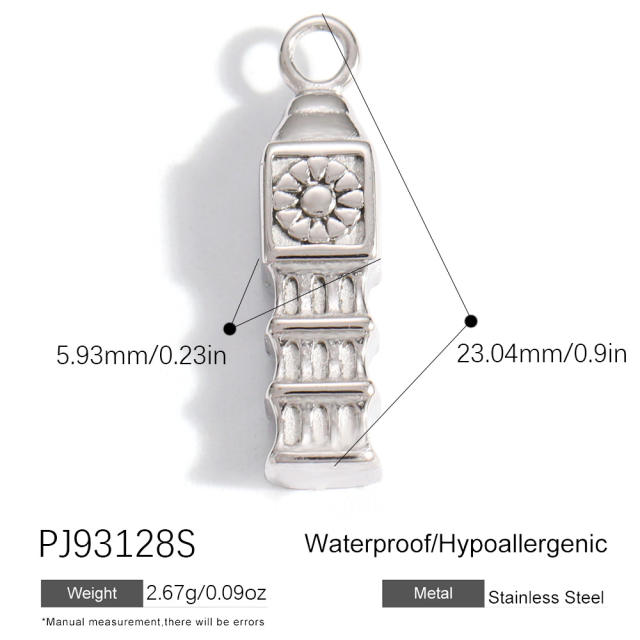 Silver color enamel hot sale element stainless steel charm DIY jewelry accessory