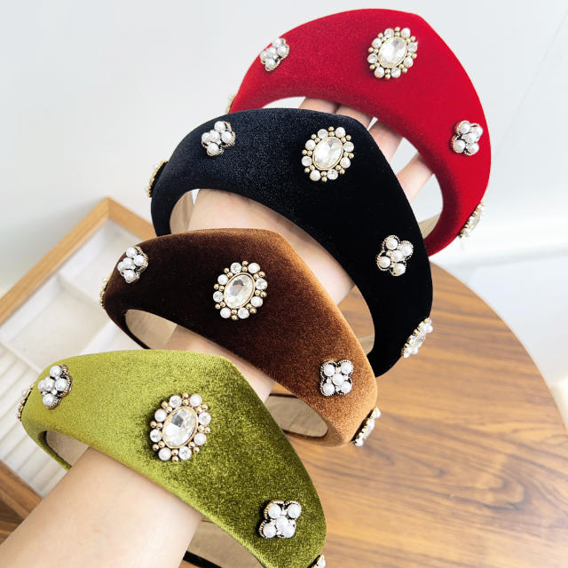 Velvet Triangle Headband WomenNew British Retro Hair Clamp Headband