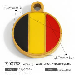 18K real gold plated color enamel flag element stainless steel charm diy jewelry accessory