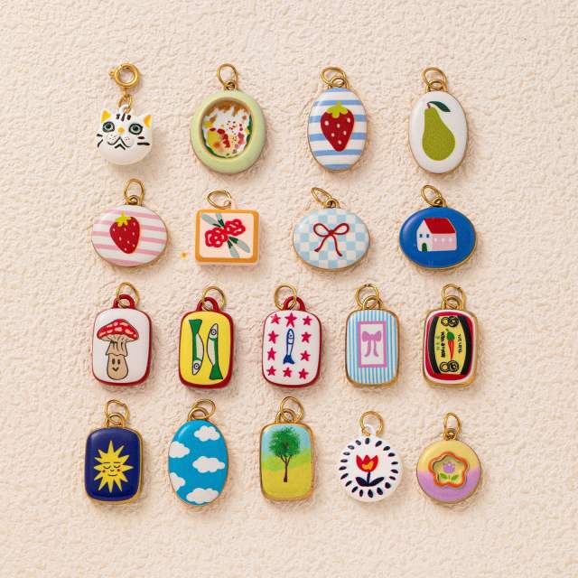 Women's Blue Sky White Clouds Stainless Steel New Vacuum Plating charm