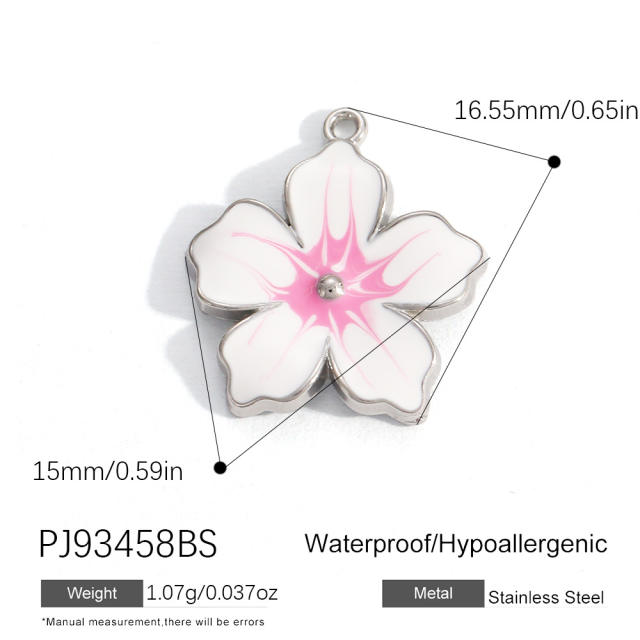 Silver color enamel hot sale element stainless steel charm DIY jewelry accessory