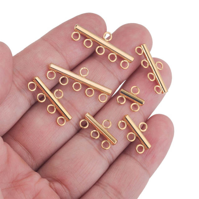 Stainless Steel Porous Connection Pendant Buckle Stick Welding Ring Connection Necklace Bracelet Buckle DIY Handmade Jewelry Accessories