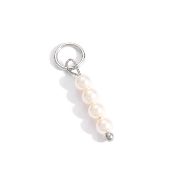 Silver color enamel hot sale element stainless steel charm DIY jewelry accessory