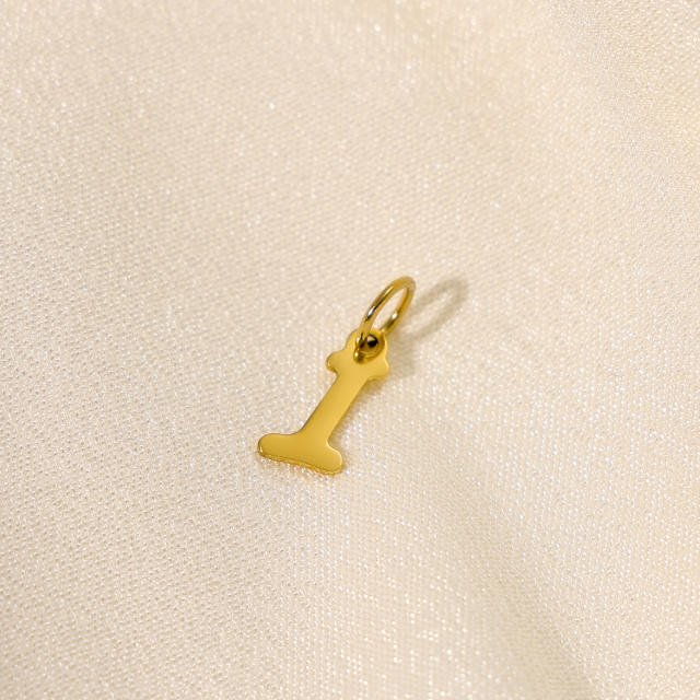 Stainless steel plating 14K gold 26 English letter pendant titanium steel DIY jewelry accessories wholesale