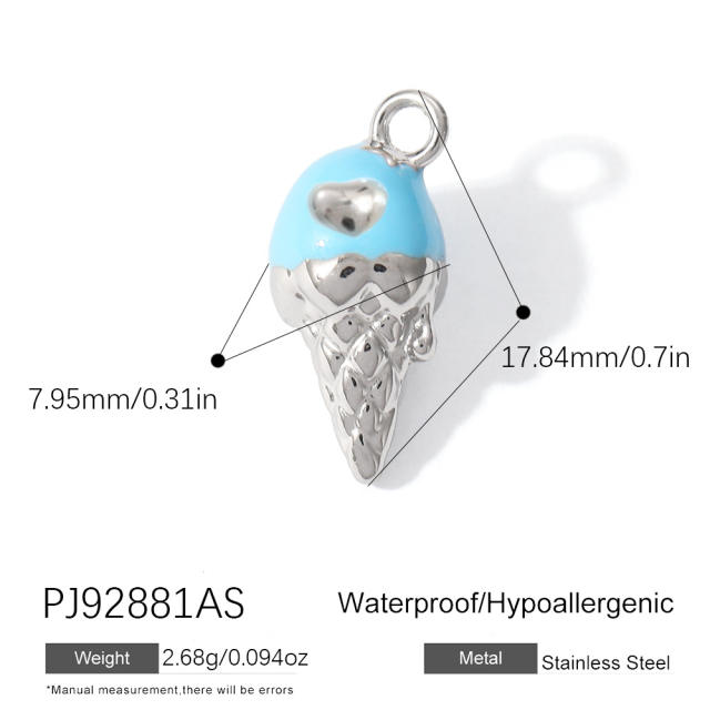 Silver color enamel hot sale element stainless steel charm DIY jewelry accessory