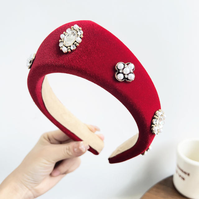 Velvet Triangle Headband WomenNew British Retro Hair Clamp Headband