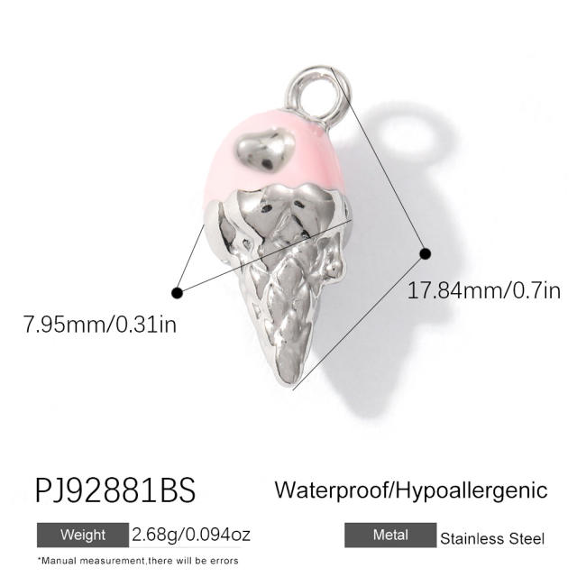 Silver color enamel hot sale element stainless steel charm DIY jewelry accessory