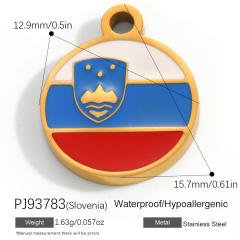 18K real gold plated color enamel flag element stainless steel charm diy jewelry accessory