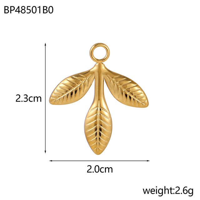 Ancient Gold Hanging DIY Metallic Accessories Bracelet Necklace Personalized Accessories Leaf Feather Retro Pendant