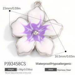 Silver color enamel hot sale element stainless steel charm DIY jewelry accessory