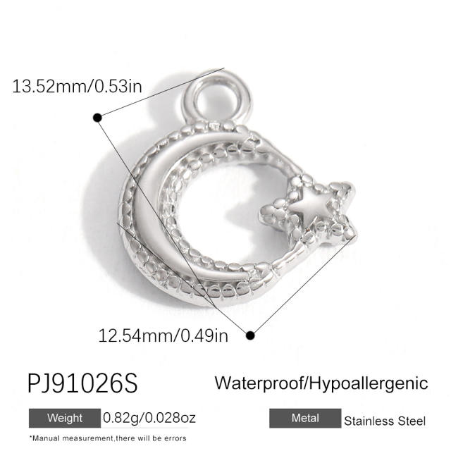 Silver color enamel hot sale element stainless steel charm DIY jewelry accessory