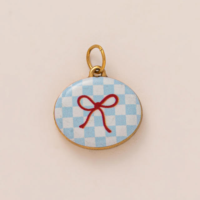 Women's Blue Sky White Clouds Stainless Steel New Vacuum Plating charm