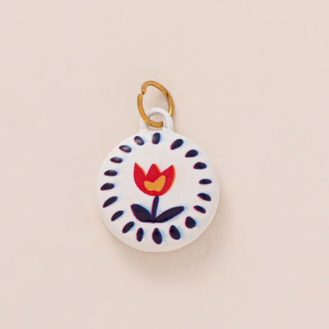 Women's Blue Sky White Clouds Stainless Steel New Vacuum Plating charm