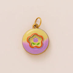 Women's Blue Sky White Clouds Stainless Steel New Vacuum Plating charm