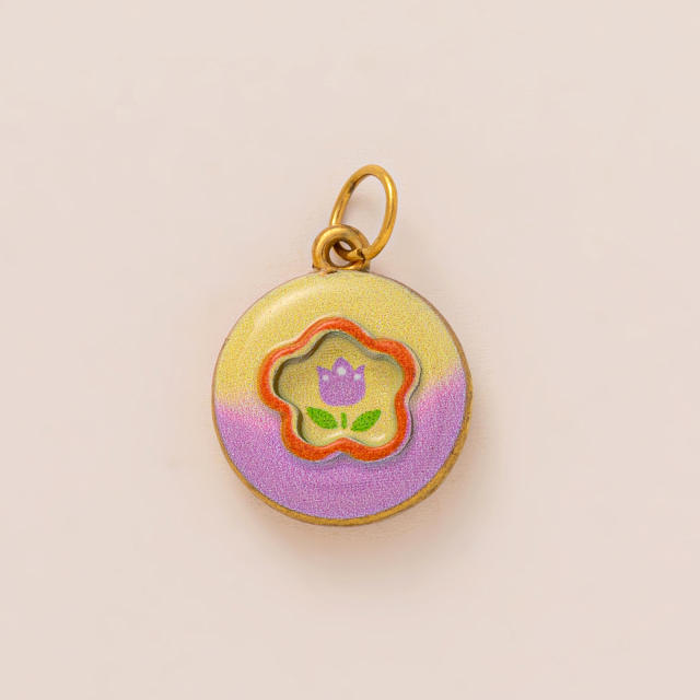 Women's Blue Sky White Clouds Stainless Steel New Vacuum Plating charm