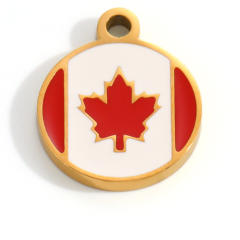 18K real gold plated color enamel flag element stainless steel charm diy jewelry accessory