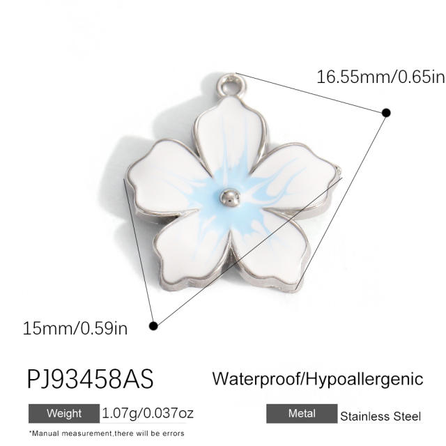 Silver color enamel hot sale element stainless steel charm DIY jewelry accessory
