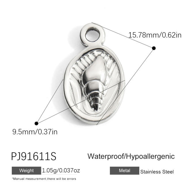 Silver color enamel hot sale element stainless steel charm DIY jewelry accessory