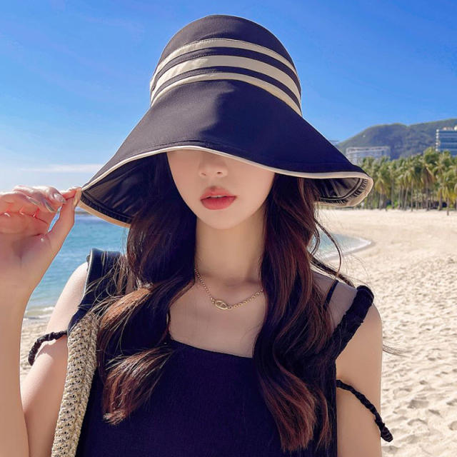 Black rubber sunshade sunscreen cap  anti-ultraviolet visors sunhat