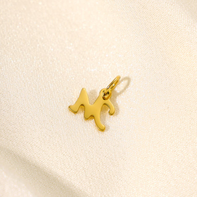 Stainless steel plating 14K gold 26 English letter pendant titanium steel DIY jewelry accessories wholesale