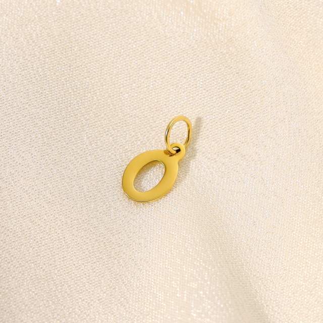 Stainless steel plating 14K gold 26 English letter pendant titanium steel DIY jewelry accessories wholesale