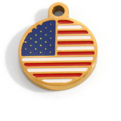 18K real gold plated color enamel flag element stainless steel charm diy jewelry accessory