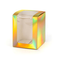 Plain gold; window opening 8x8x10cm