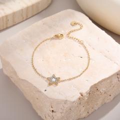 Delicate diamond star colorful stainless steel bracelet