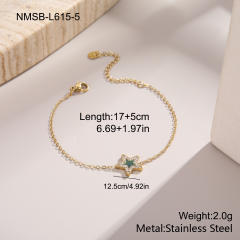 Delicate diamond star colorful stainless steel bracelet