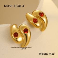 Spring new design red color series stainless steel earrings rings set