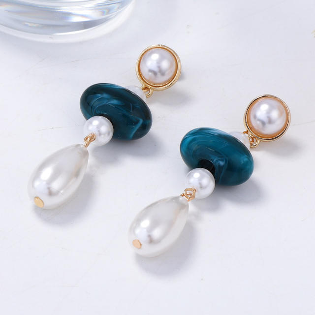 French trend imitation drop pearl dangle earrings for women