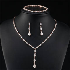 Hot-Selling Fashion Simple Popular Jewelry Set Necklace Earrings Wedding Jewelry