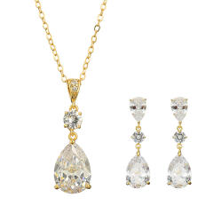 Bridal jewelry women's necklace earrings suit diamond necklace earrings set