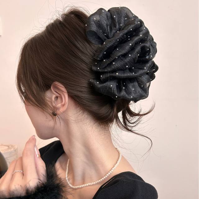 Large size summer black white color hair claw clips for women