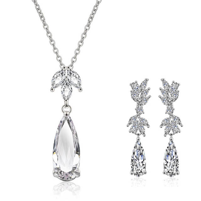 Bridal jewelry women's necklace earrings suit diamond necklace earrings set