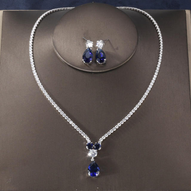 Korean Fashion Necklace Earrings Two-Piece Bridal Wedding Party Dinner Wedding Accessories Set