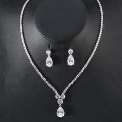 Korean Fashion Necklace Earrings Two-Piece Bridal Wedding Party Dinner Wedding Accessories Set