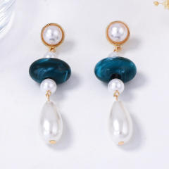 French trend imitation drop pearl dangle earrings for women