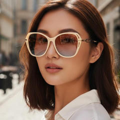 Personality hollow out cat eye shape sunglasses