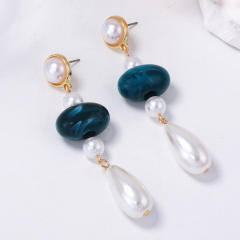 French trend imitation drop pearl dangle earrings for women