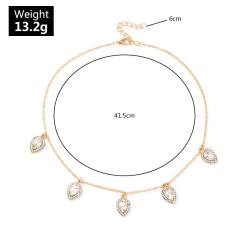 Water Drop Zircon Necklace Earrings Set  Exquisite Light Luxury Simple jewelry set
