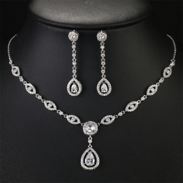 Hot sale Water Drop Stone Three-piece Set Female Fine Jewelry Accessories Wholesale