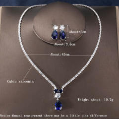 Korean Fashion Necklace Earrings Two-Piece Bridal Wedding Party Dinner Wedding Accessories Set