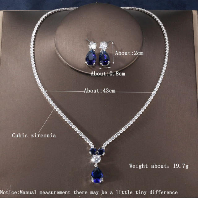 Korean Fashion Necklace Earrings Two-Piece Bridal Wedding Party Dinner Wedding Accessories Set