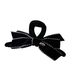Vintage channel style bow women hair clips headband set