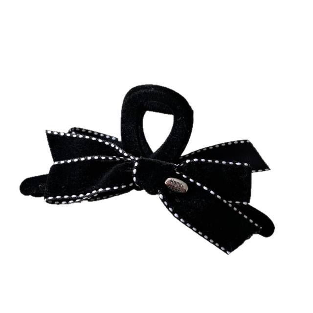 Vintage channel style bow women hair clips headband set