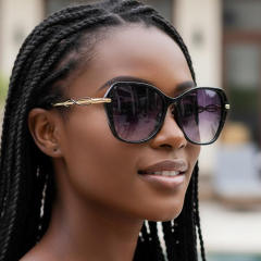 Personality hollow out cat eye shape sunglasses