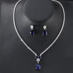 Korean Fashion Necklace Earrings Two-Piece Bridal Wedding Party Dinner Wedding Accessories Set
