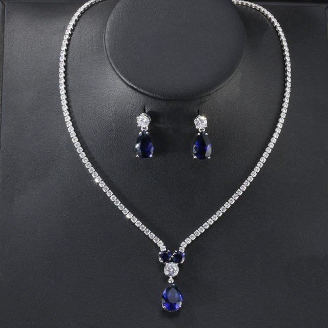 Korean Fashion Necklace Earrings Two-Piece Bridal Wedding Party Dinner Wedding Accessories Set